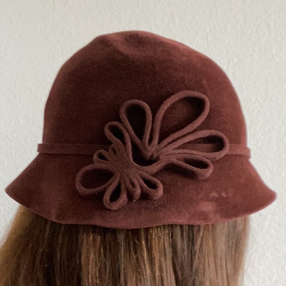 Helen Kaminski Australia Felt Hat Burgundy color - Picture 7 of 8